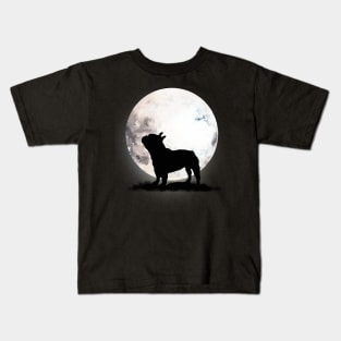 French Bulldog Dog Frenchie Bulldog and moon Kids T-Shirt